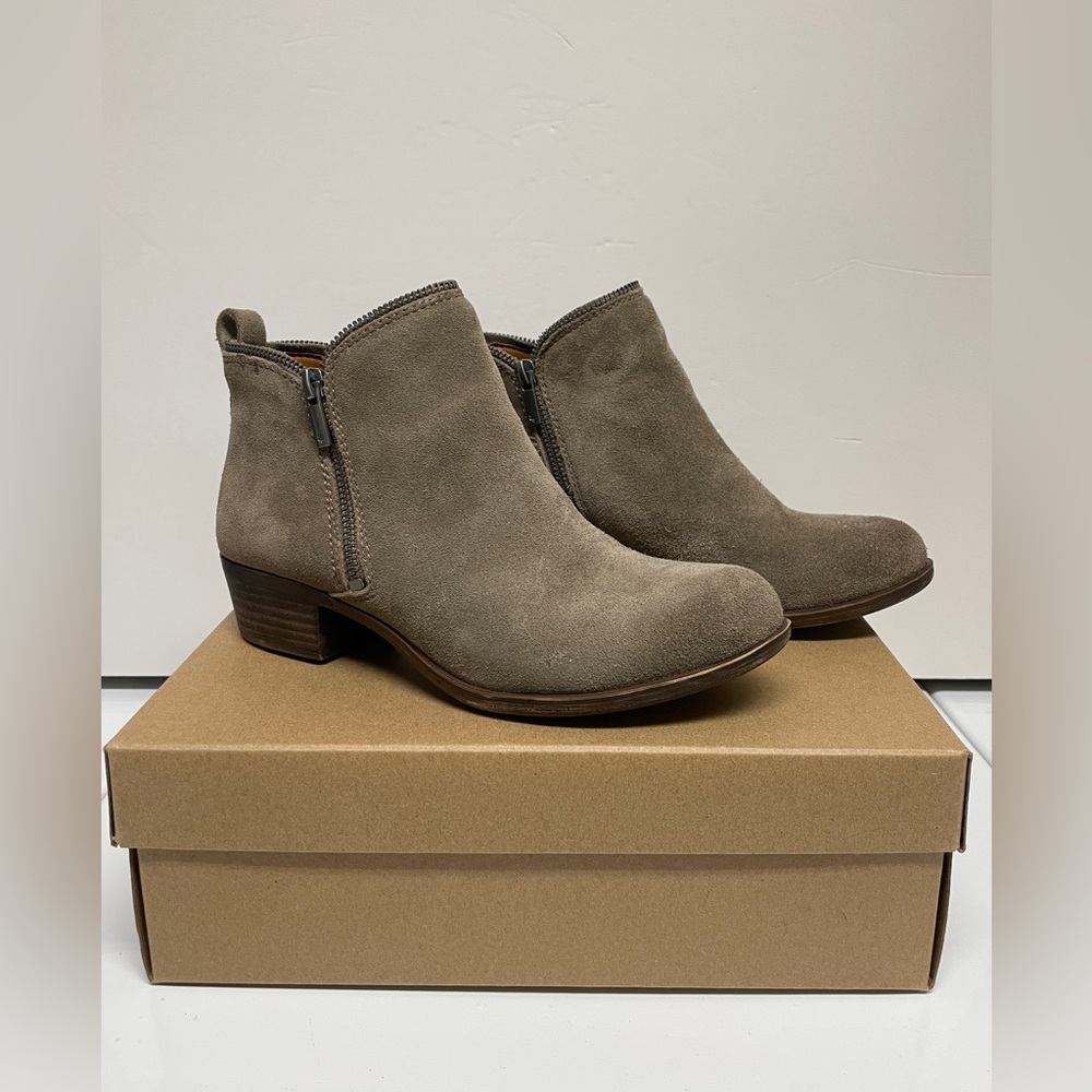 Lucky Brand Gray/Brindle Bartalino Booties - Size 8